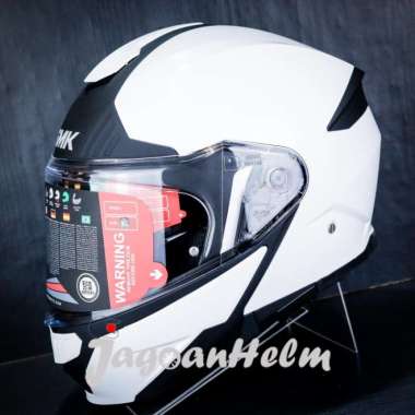 HELM SMK GULLWING GL100 SOLID | WHITE GLOSSY | MODULLAR M