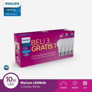 Lampu LED Philips 10w 10 watt multipack (1 paket isi 4 lampu)
