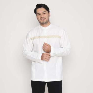 AMK Baju Koko Lengan Panjang Bordir KK SALMAN PUTIH XL