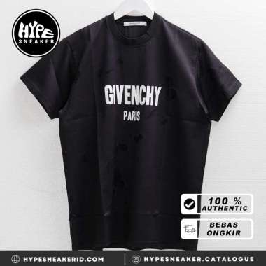 Kaos GIVENCHY DISTRESSED SILK BLACK TSHIRT 100% ORIGINAL Size L