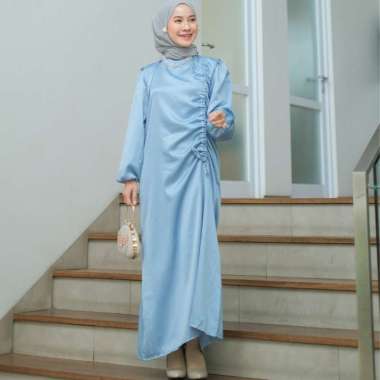 Mimosa Dress Serut Samping Satin Silk Premium | Gamis Serut Wanita Kondangan | Dress Satin Bridesmai