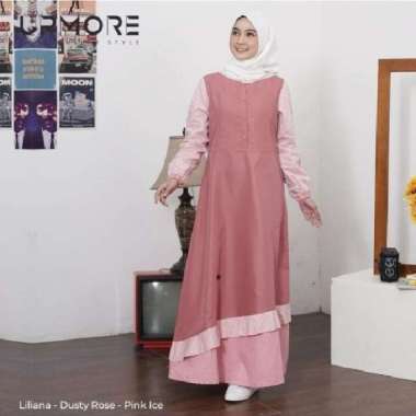 Gamis MUTIF UPMORE Liliana Dress Dusty Rose Pink Ice XXXL