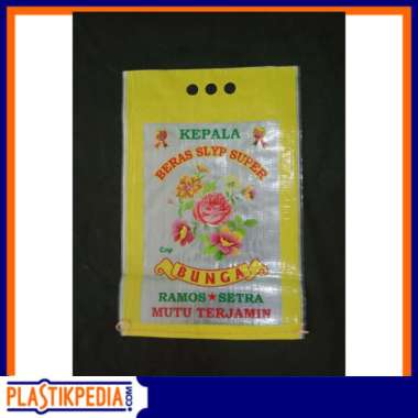 Karung Beras Laminasi KEPALA BUNGA 5 kg - Ukuran 30x45 cm (Isi 50 pcs)