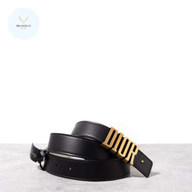 CHRISTIAN DIOR D-fence 30mm belt calfskin Black Latte - 100% Authentic 80