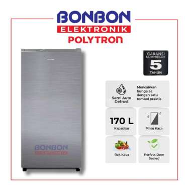 POLYTRON Kulkas 1 Pintu Belleza 170 Liter PRA 17ZS / PRA-17ZS
