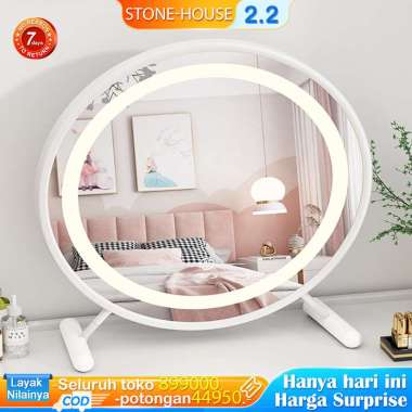 Cermin Rias LED Dengan Touchscreen Hitam 40CM-LED