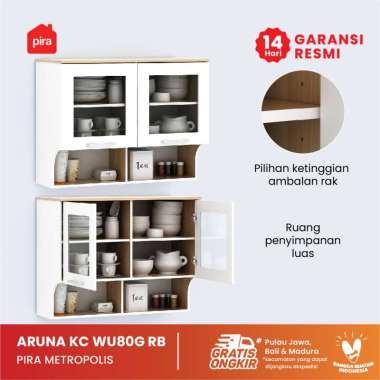 PIRA METROPOLIS OX - ARUNA KC WU80G RB Rak Dapur / Rak Gantung Dapur / Kitchen Set Atas 2 Pintu Kaca
