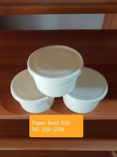 Paper Bowl 650 ML 250 GSM, Mangkuk Kertas, Wadah Kertas, Cup Bowl Kertas, Paper Tanpa Tutup