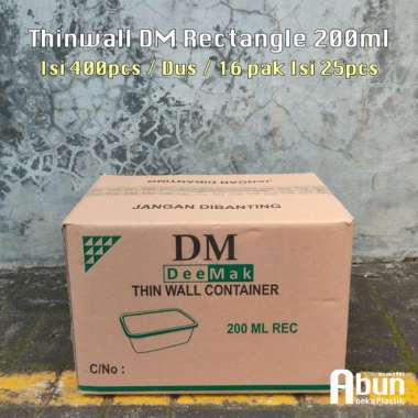 Thinwall Dm 200Ml Rectangle Isi 16Pak / 1 Dus Diskon