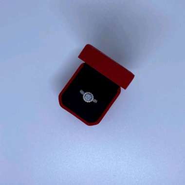 cincin perak mahkota silver 925 asli lapis emas putih - cincin perak wanita asli