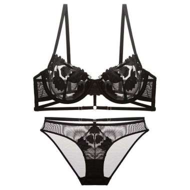 Pakaian Dalam Wanita MADISON BRA SET Sexy BH dan CD Celana Panties Hitam 32