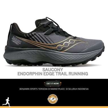 Saucony endorphin edge trail | Sepatu lari trail hiking pria original Hiking carbon plate 45
