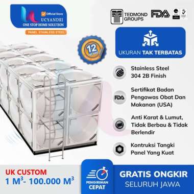 Tangki Air Panel Stainless 4.000 L Grand untuk Industri
