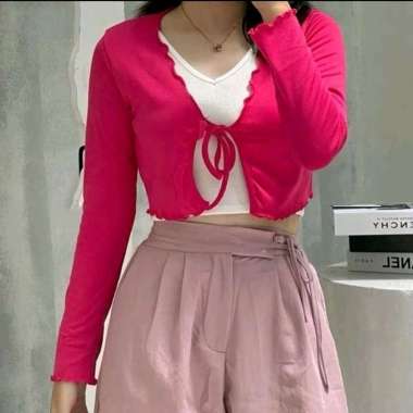 CARDIGAN CROP TALI magenta