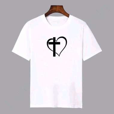 Baju Kaos Oblong Jesus Cinta Pendek Putih White Yesus Love Shirt Salib XXL