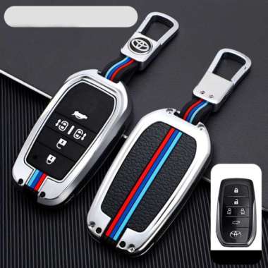 COVER KUNCI TOYOTA ALPHARD / VOXY / CAR KEY COVER - SAESAW Silver 5 Tombol