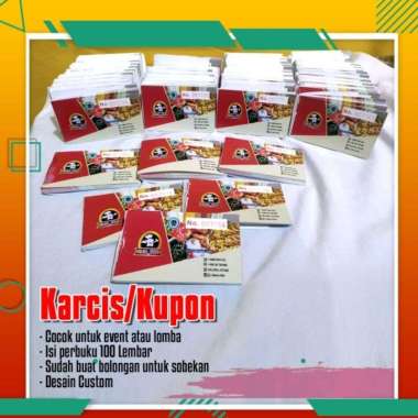 Cetak Print Custom Voucher Kupon Premium Art Paper Bisa Nomor Urutan makanan, undian, kupon , donasi