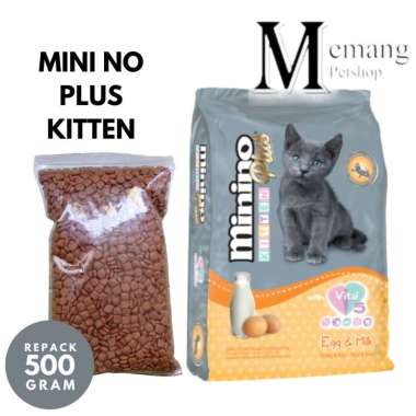 Minino Kitten Plus Egg & Milk 500gram Kiloan - Makanan Anak Kucing