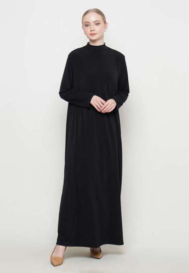 Long Sleeve Turtleneck Abaya Inner Dress / Inner Dress / Inner Dress Lengan Panjang L Black