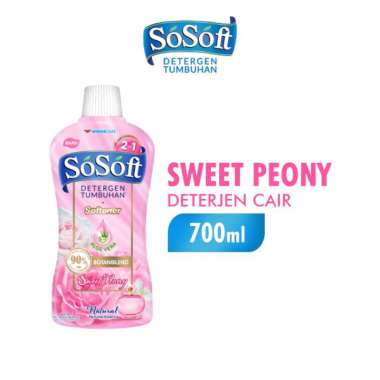 So Soft Deterjen Cair Sweet Peony Botol 700 mL