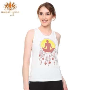 VERISH Baju Kaos Yoga / Tshirt Buddha Soul / Kaos Olahraga L Putih