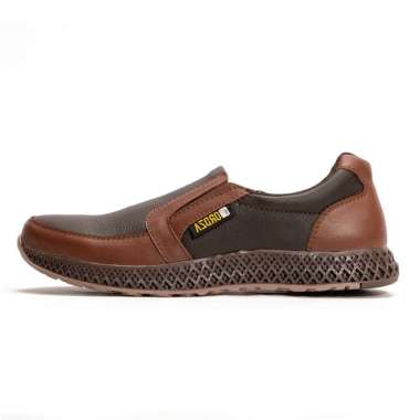 VERISH Sepatu Slip On Casual Pria Leather Full Grain Northon Bulls DX804 42 COKELAT