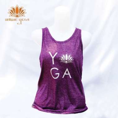 VERISH Baju Olahraga Senam Terbaru / Top Bintik Tulisan Yoga / Kaos Yoga Pria / Kaos Yoga Wanita /Ba