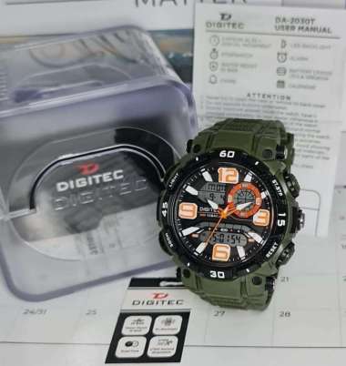 Jam Tangan Pria Digitec 2030 Dualtime Original DG2030 Hijau