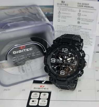 Jam Tangan Pria Digitec 2030 Dualtime Original DG2030 Hitam