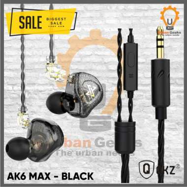 QKZ AK6 MAX Basshead Sport Earphone with Mic alt TRN MT1 KZ EDX Pro Black