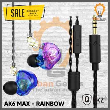 QKZ AK6 MAX Basshead Sport Earphone with Mic alt TRN MT1 KZ EDX Pro Rainbow