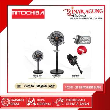 MITOCHIBA KIPAS ANGIN 1233CF / 1233-CF BLACK 3IN1 AERO SERIES 12 INCH