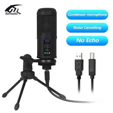 Marsnaska Microphone Condenser USB DJ Live Recording with Stand