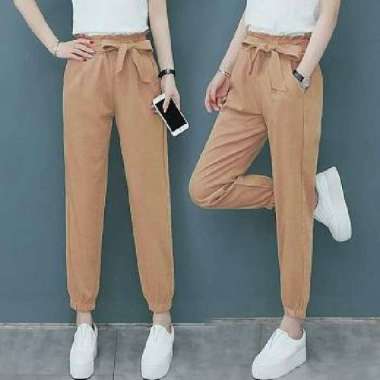 Celana Wanita Jogger Pants Mocca Import Katun