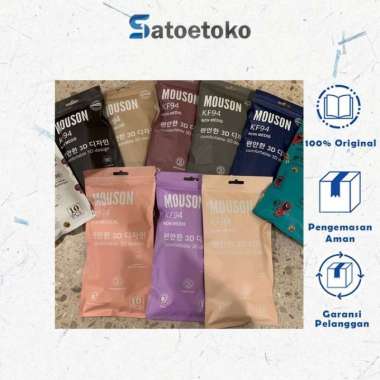 MASKER MOUSON KF94 4ply ORIGINAL 100% STANDAR KEMENKES 1pack isi 10pcs Cream