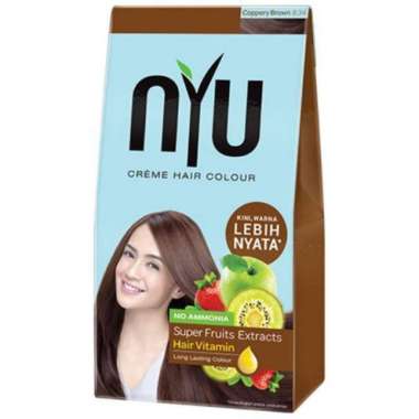 NYU Creme Hair Color | Box | Henna Shampoo | Sachet Box-Coppeey Brown