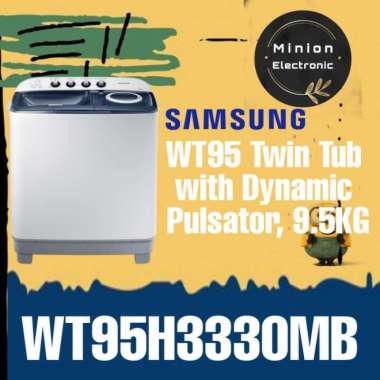 Samsung WT95H3330MB - Mesin Cuci 2 Tabung, 9.5 Kg