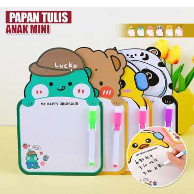 SK-M353 Mainan Edukasi Papan Tulis Mini Anak Karakter Lucu Free Spidol Bisa Dihapus dengan Tali Gant