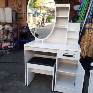 meja rias kaca bulat