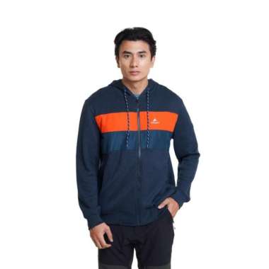 EIGER SWEATER STRIPELINE HOODIE ZIP SWEATER Navy L