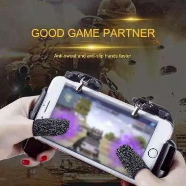 SARUNG JEMPOL JARI PUBG MOBILE LEGEND FF ANTI BASAH KERINGAT LAYAR 2pc Satu Set+Selang