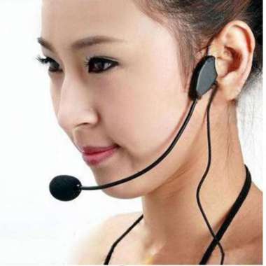 microphone headset Clip On Mic Bando untuk Youtuber MC gamer Hitam