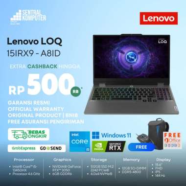 Lenovo LOQ 15IRX9 - i5-13450HX RTX 3050 12GB DDR5 512GB SSD Win 11 & OHS