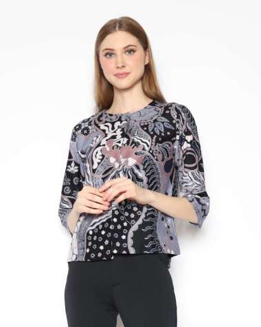 Blazer Wanita - Bhatara Batik Tasya 5643 Hitam Abu XXL-XXXL