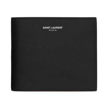 Saint Laurent Paris East/West Wallet with Coin Purse Grained Black Black