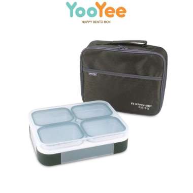 Yooyee 662 Kotak Makan Stainless 4 Sekat HIJAU ARMY