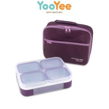 Yooyee 662 Kotak Makan Stainless 4 Sekat UNGU