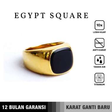 Emrys EGYPT KOTAK Real Titanium Anti Karat Cincin Titanium Pria Wanita 8 Gold