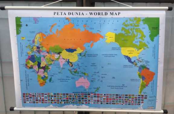 Peta Dunia World map peta dinding Multivariasi Multicolor