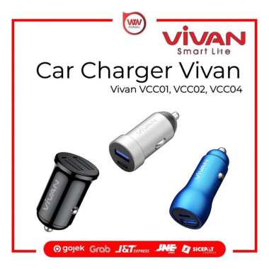 Vivan VCC01, VCC02, VCC04, VCC07 Car Charger Fast Charging Mobil VCC07 Black